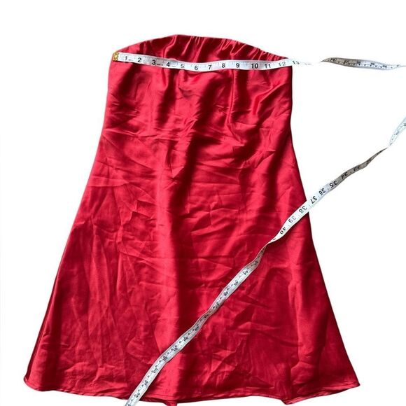 Show Me Your Mumu Taylor Tube Mini Dress in Red Luxe Satin Size S - Picture 6 of 9